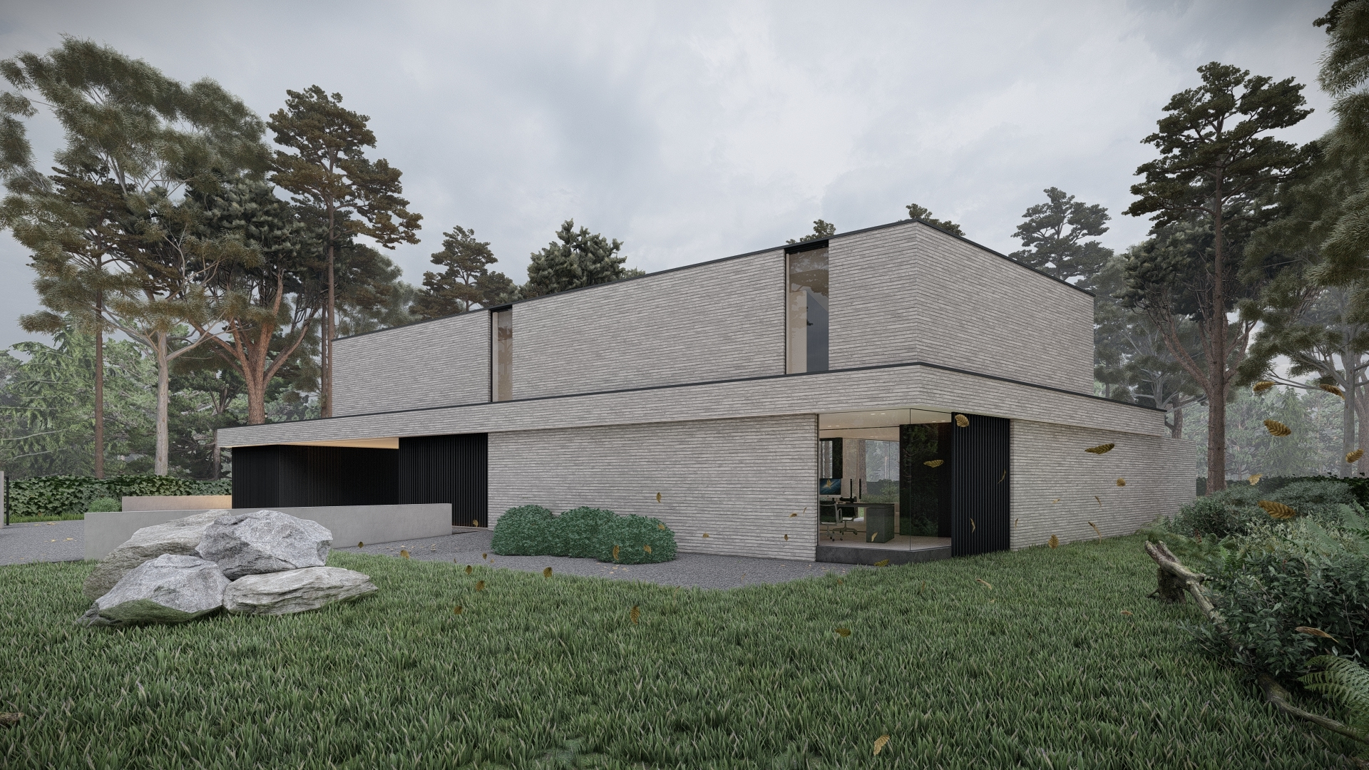 achterkant moderne villa weert