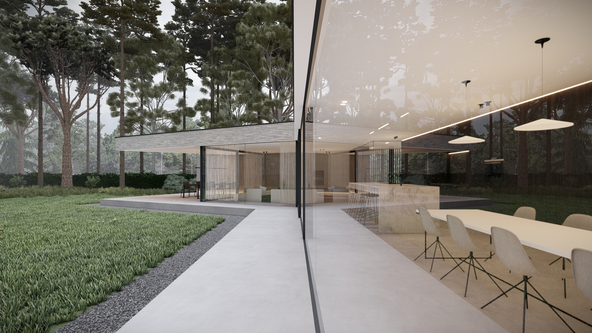 werken met glas in villa