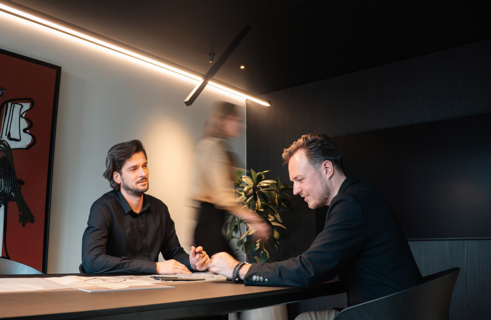 Architecten aan het werk aan een design proces ontwerp